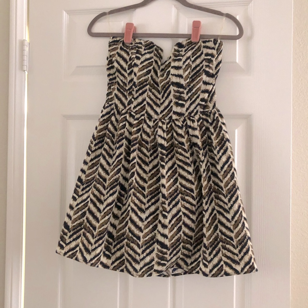 WINDSOR tribal print mini dress with tulle